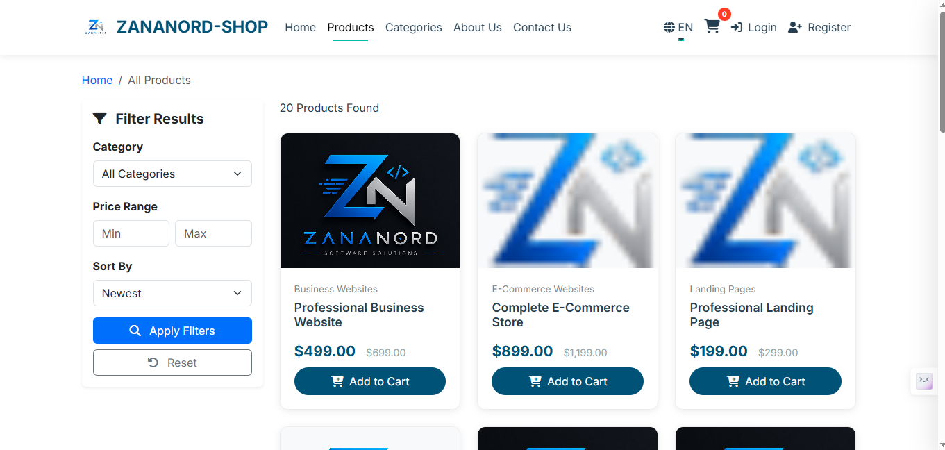 ZANANORD SHOP - Premium Multi-Vendor E-Commerce Platform